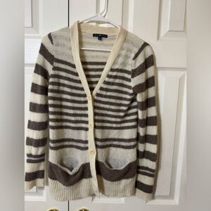 GAP Brown Striped Button Cardigan- size L‎